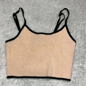 Forever 21 Beige Contrast Binding Cami Size L NWT